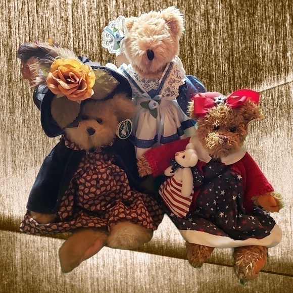 VINTAGE 2 Bearington Bears & Antique bear made by Pearl Kindermann collectors - Picture 4 of 16